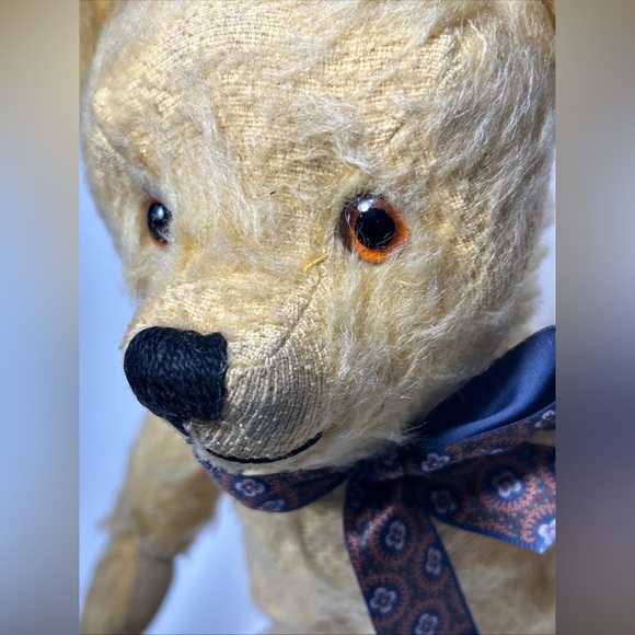 Antique 1920’s German golden mohair teddybear straw stuffed jointed articulated - Picture 6 of 16